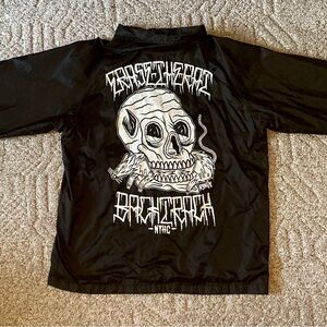 Erase the Rat Black Graphic Skull Punk coat